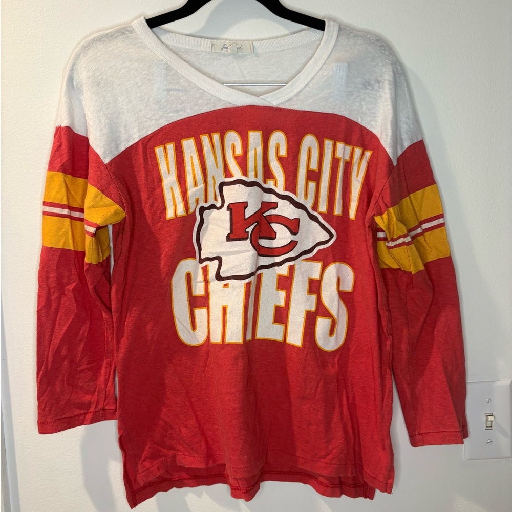 Junk Food Kansas City Chiefs Women’s 3/4 Sleeve Tee #108